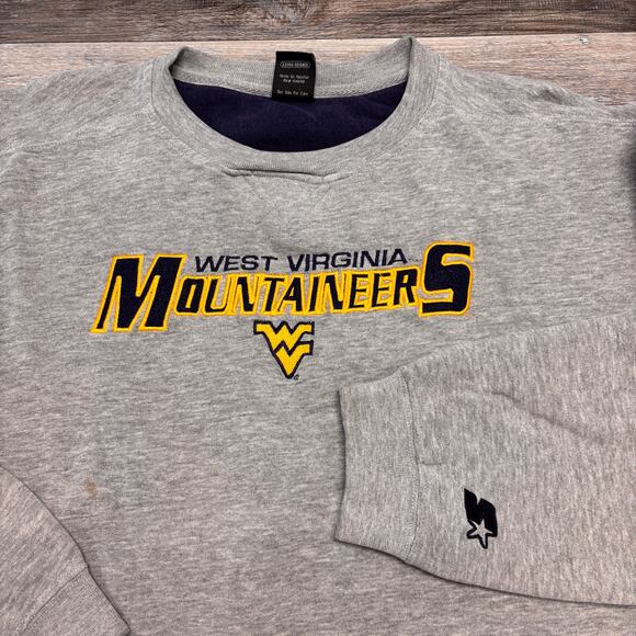 Vintage Y2k Starter West Virginia Mountaineers Grey Mens XL Crewneck Sweatshirt - Picture 1 of 9